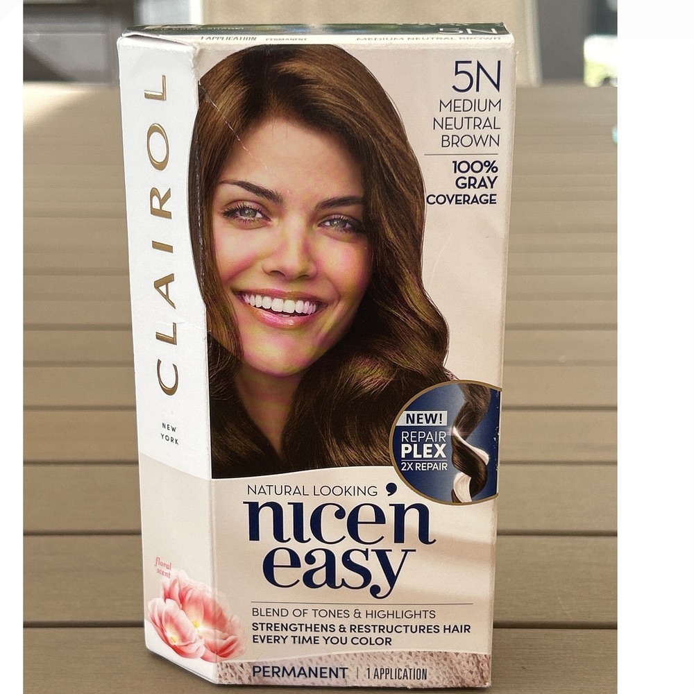 Clairol Nice'n Easy 5N Medium Neutral Brown Permanent Hair Color 1 Application